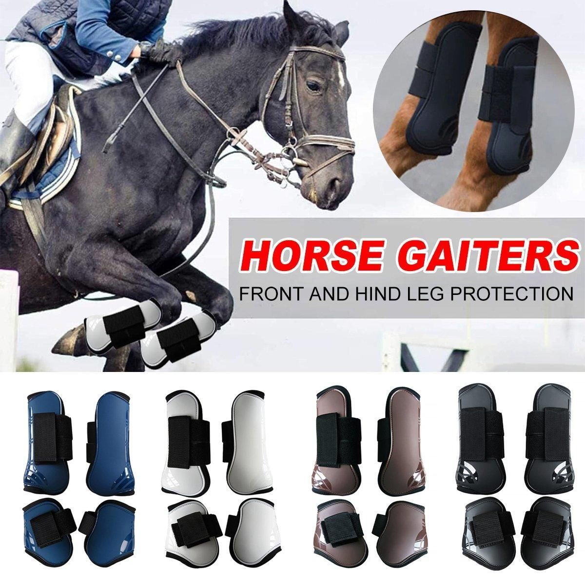 4pcs Show Jumping Horse Leg Warmers Gaiters for Joint Protection Equine Gear - Navy