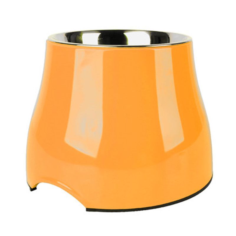 Elevated Pet Feeding Bowl with Stainless Steel Inner - Promotes Healthy Digestion &amp; Reduces Neck Strain(Orange)