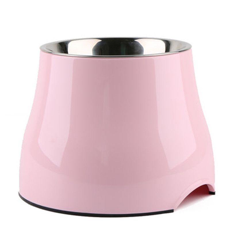 Elevated Pet Feeding Bowl with Stainless Steel Inner - Promotes Healthy Digestion &amp; Reduces Neck Strain(Pink)