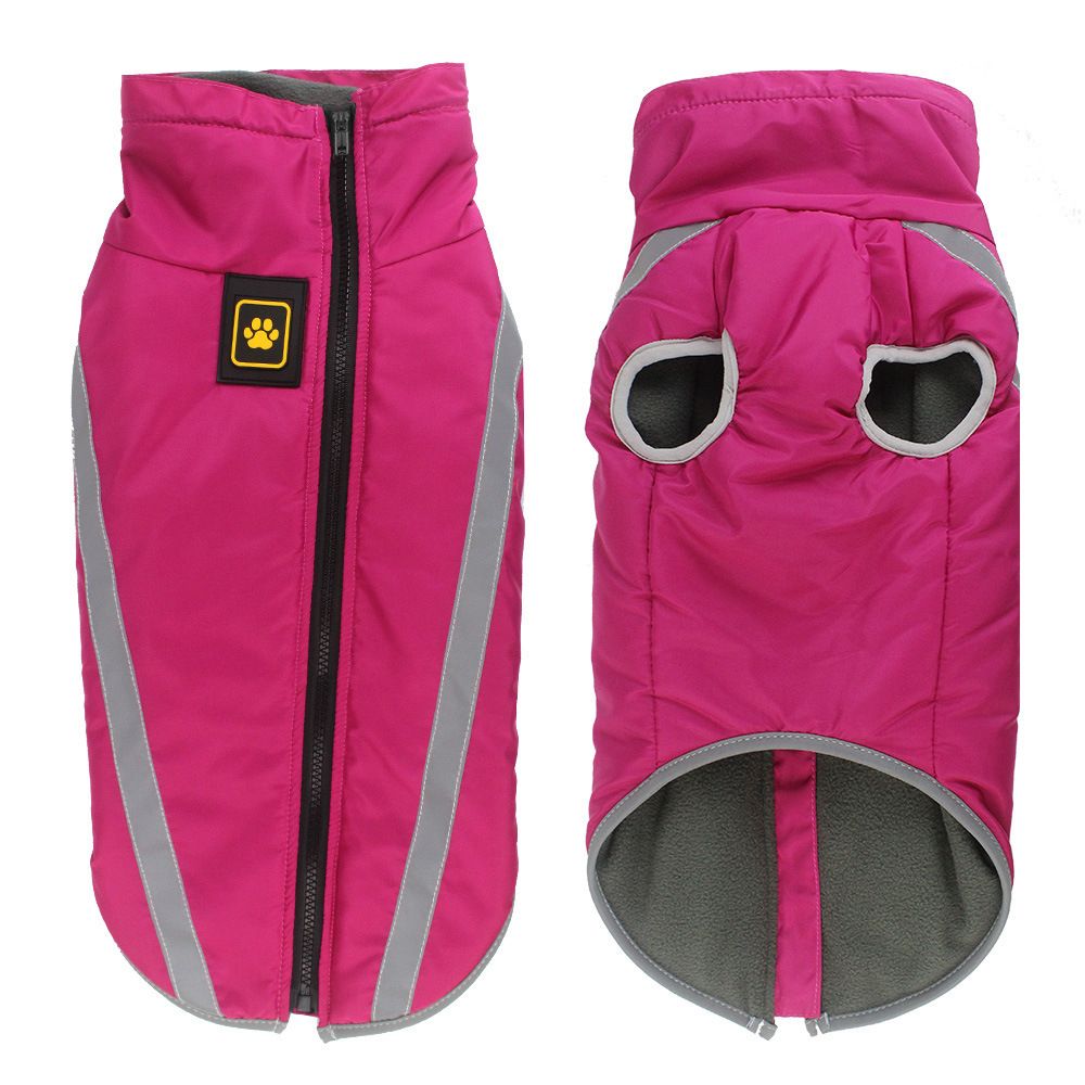 Size 2XL Pink Reflective Winter Dog Jacket - Warm &amp; Waterproof Outdoor Coat for Large Breeds