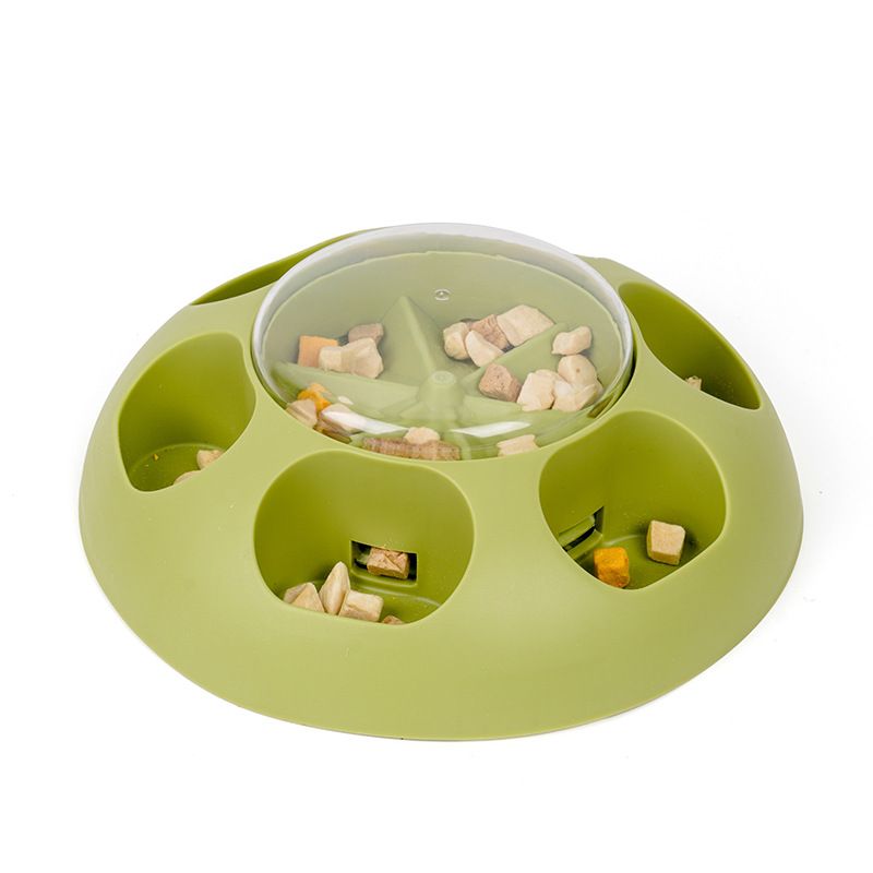 Interactive Pet Slow Feeder &amp; Puzzle Toy - Press to Dispense Food, Improves Digestion(green)