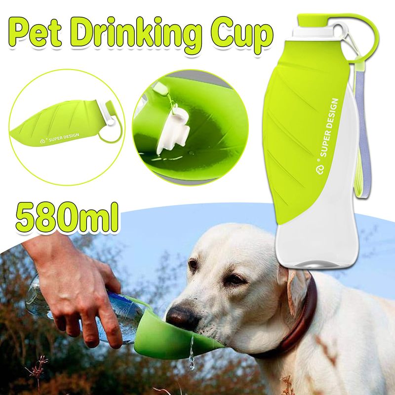 Pet Water Bottle 580ml Portable Outdoor Dog Cat Drinking Cup Travel Feeder