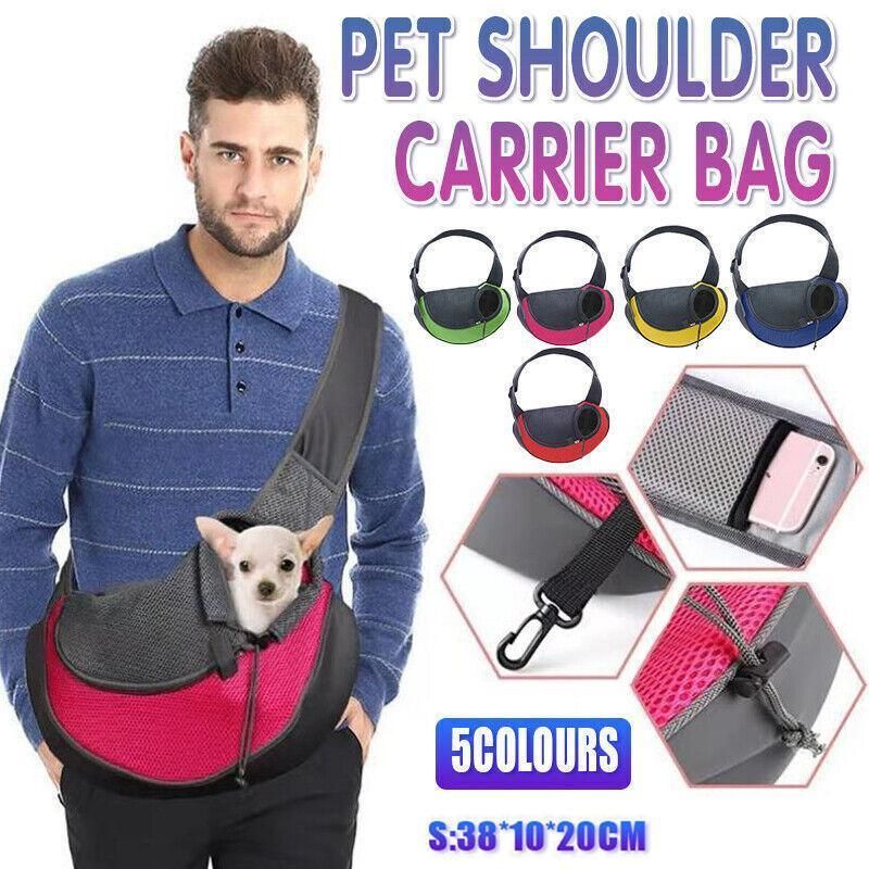 S Size Pet Shoulder Carrier Bag Puppy Cat Dog Travel Sling Backpack Portable - Yellow