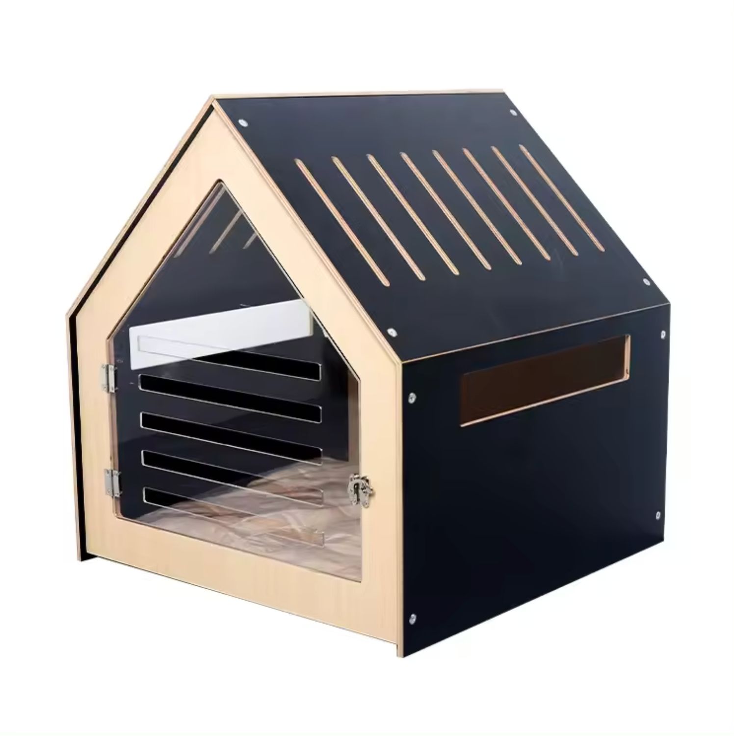 Modern Pet House Dog Crate (Black)