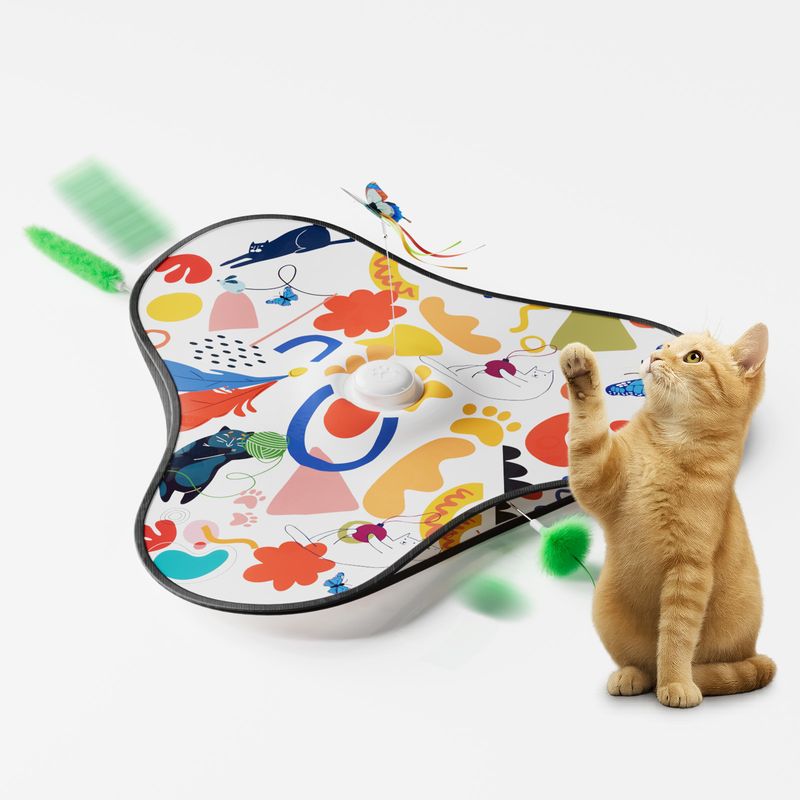 Multicolor Interactive Cat Play Tunnel &amp; Hunting Cover - Self-Entertaining Pet Game Toy with Teasers