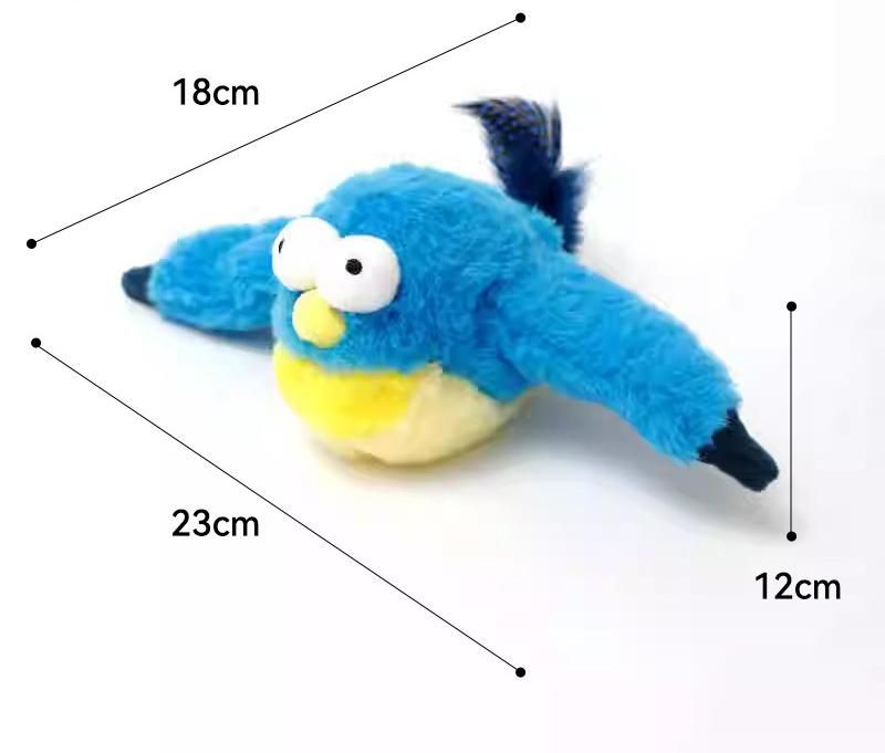 Interactive Flapping Wing Bird Toy for Cats &amp; Dogs,Motion Activated with Sound(Bondi Blue Bird)
