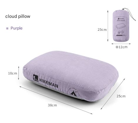 Purple Reversible Memory Foam Travel Pillow - All-Season Comfort Neck Support for Deep Sleep &amp; Portability