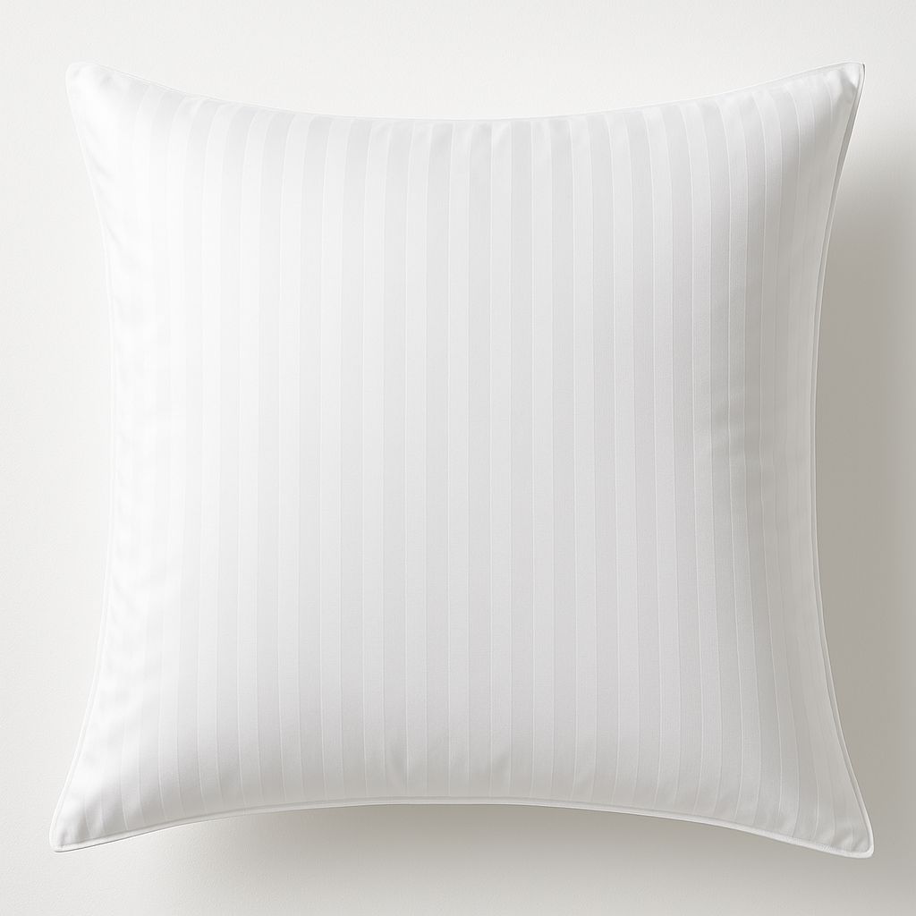 100% Cotton European Pillowcase 400 Thread Count Hotel Quality - Striped White