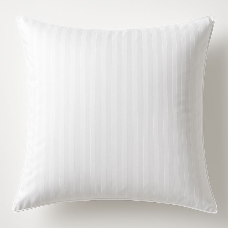 100% Cotton European Pillowcase 400 Thread Count Hotel Quality - Striped White