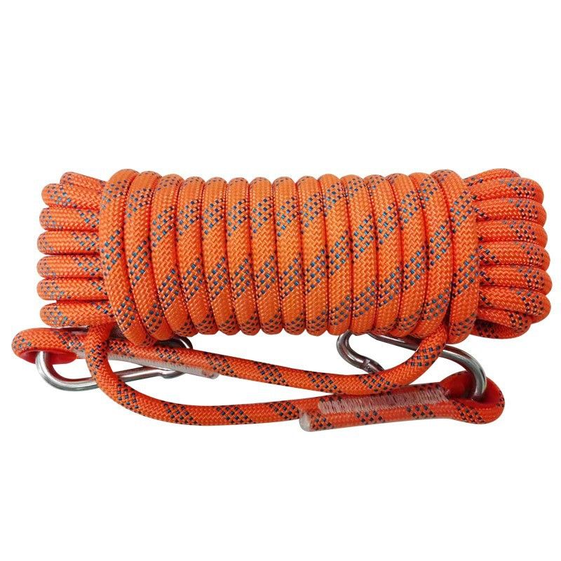Orange Polyester (for home use) Without Wire Core Heavy Duty Adjustable Clothesline Set (2 Pack) - 15m Steel Wire Core Nylon Rope with Hooks for Outdoor &amp; Camping