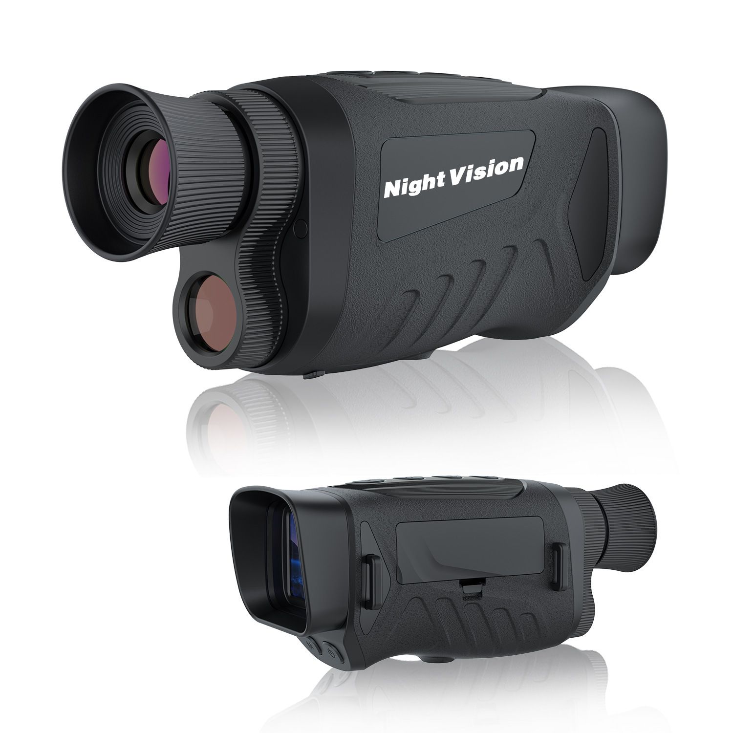 Black HD Digital Night Vision Monocular - High-Magnification Infrared Scope for Day &amp; Night Use