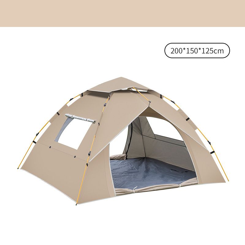 Khaki 2 Person Lightweight Camping Tent (200*150*125cm) | UV Protection Silver Coated, Dual Doors &amp; Windows