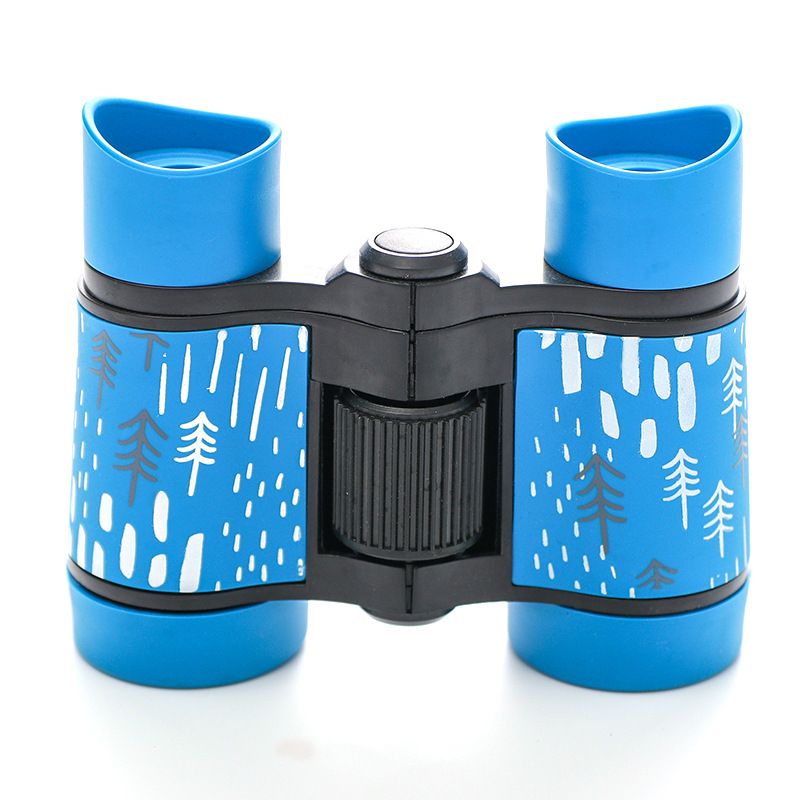 2 PCS Blue Kids Binoculars - Rubber Grip, Tree Pattern