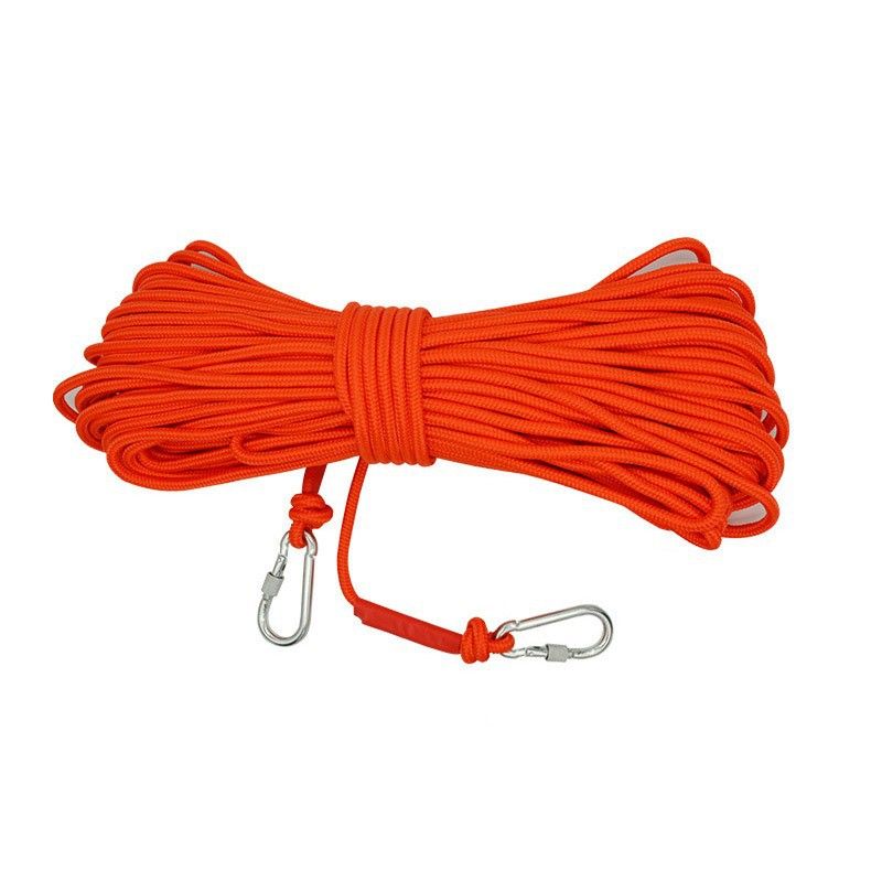 Orange With Wire Core Heavy Duty Adjustable Clothesline Set (4 Pack) - 15m Steel Wire Core Nylon Rope with Hooks for Outdoor &amp; Camping