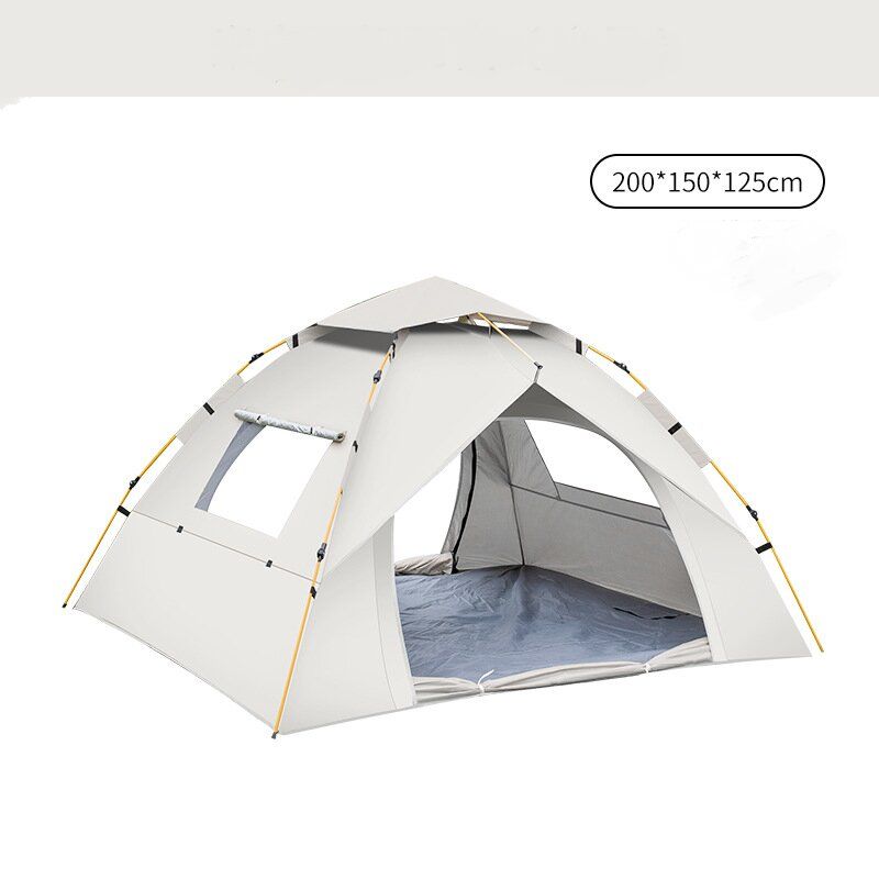 Beige 2 Person Lightweight Camping Tent (200*150*125cm) | UV Protection Silver Coated, Dual Doors &amp; Windows