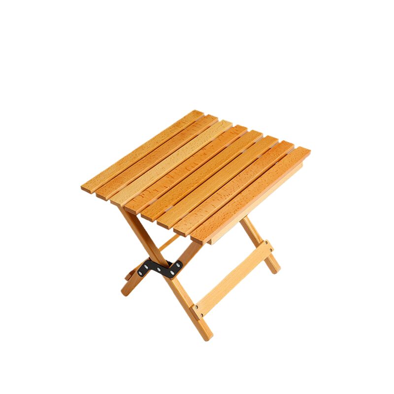 Dual-Purpose Wooden Folding Stool – Natural Wood Finish, 150kg Load Capacity - log color 40*34*36cm