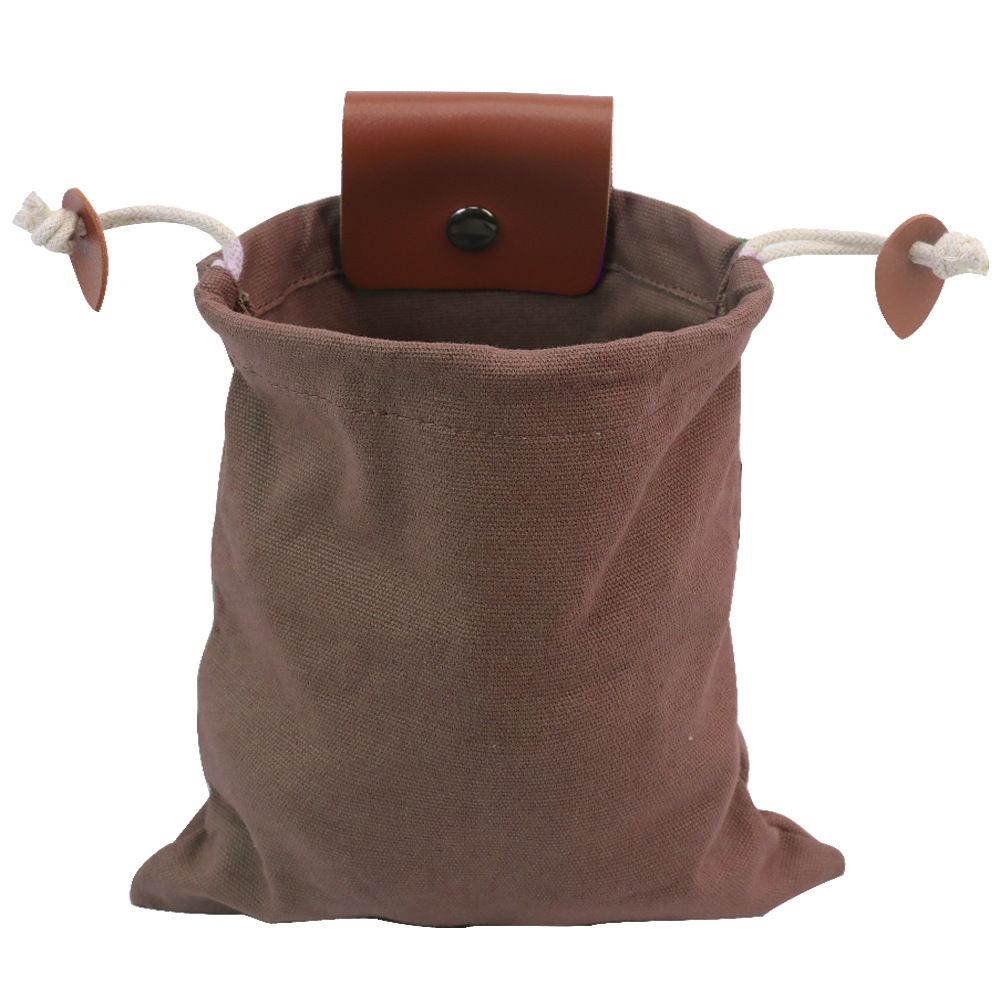 Coffee Collapsible Canvas Foraging Pouch - Hands-Free Belt Bag for Hiking &amp; Camping Activities