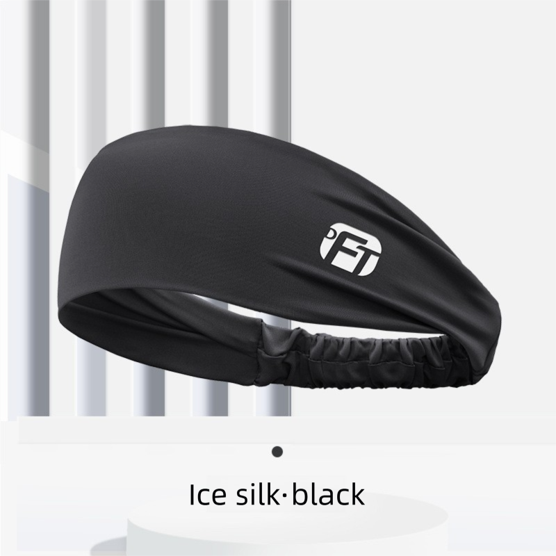 3 PCS Cooling Sports Headband  Ice Silk Moisture Wicking Sweat Band for Running Gym &amp; Yoga Non Slip Stretchy Black Blue &amp; Grey