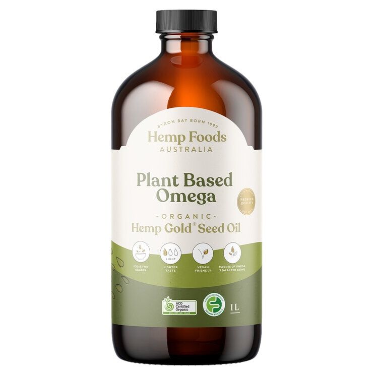 Hemp Foods Plant Based Omega Organic Hemp Gold Oil 1L