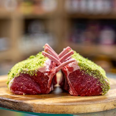 3 bone grass-fed rack of lamb (x2) with Parmesan herb crust