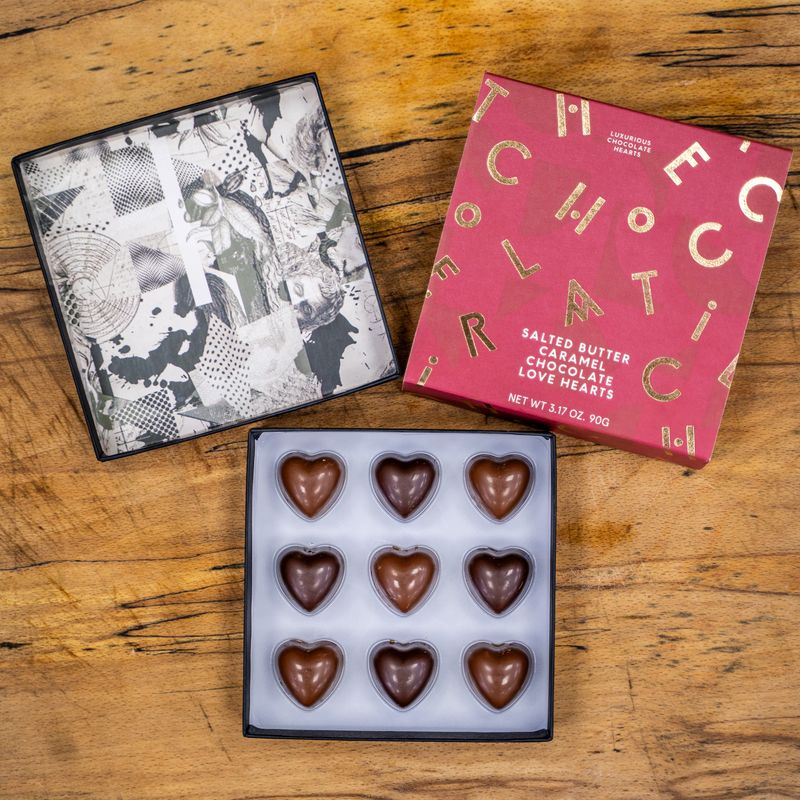 Salted Butter Caramel Chocolate Love Hearts