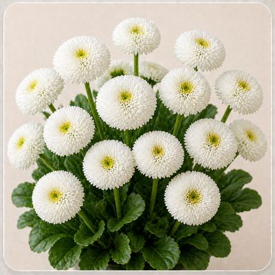 POMPOM DAISY WHITE