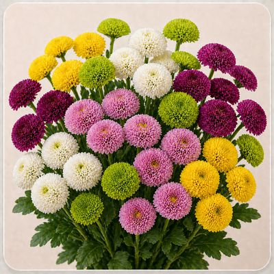 POMPOM BUTTON ASSORTED