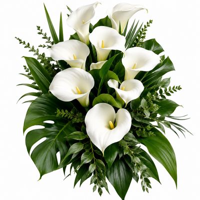 CALLA LILY WHITE LEAF CASCADE