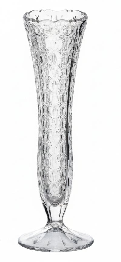 9" Bud Vase - Clear, Design: Circled Style