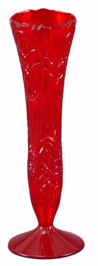 9" Bud Vase - Ruby, Design: Stars style