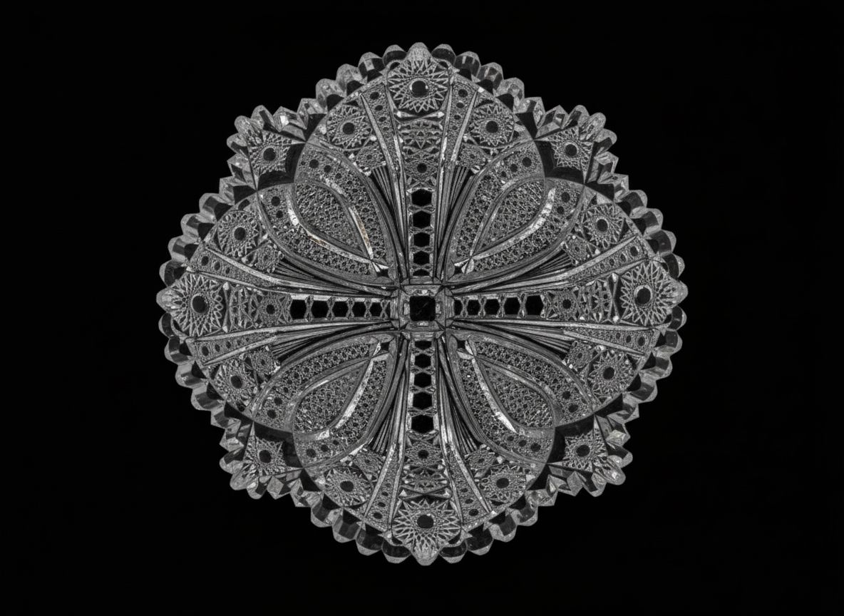 Signed Libbey Aztec Pattern Plate