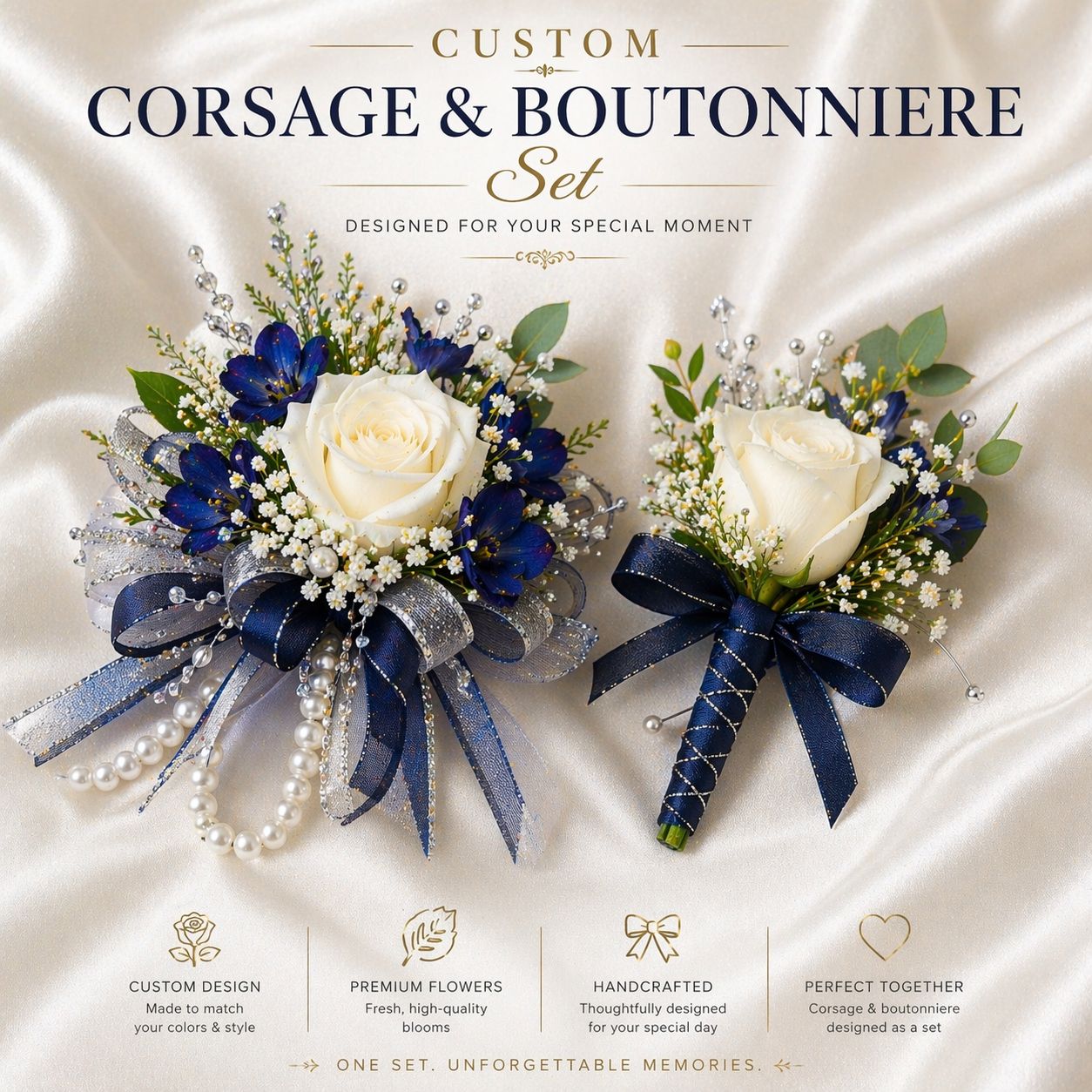 Custom Corsage &amp; Boutonniere Set