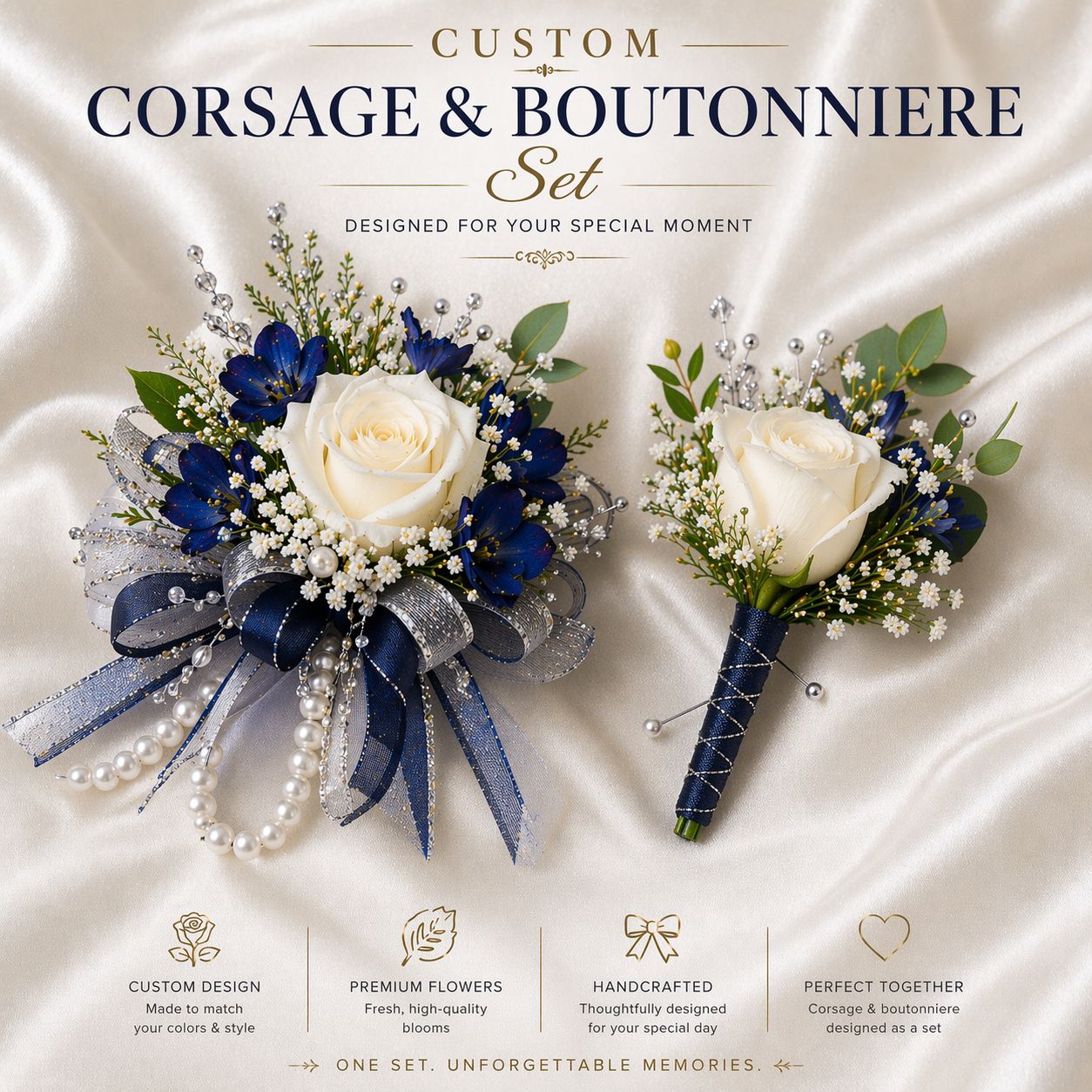 Custom Corsage &amp; Boutonniere Set