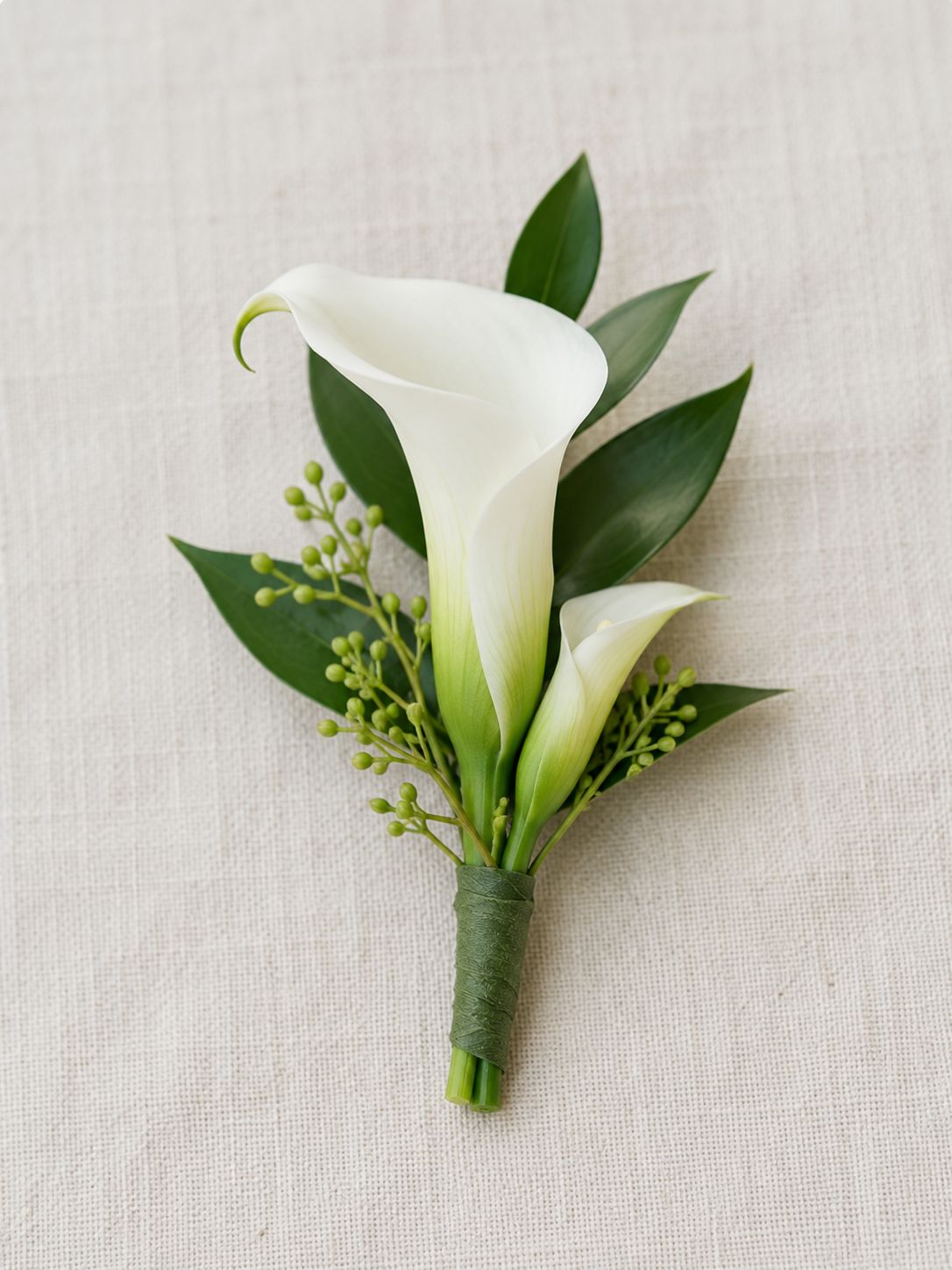 White Mini Calla Boutonnière