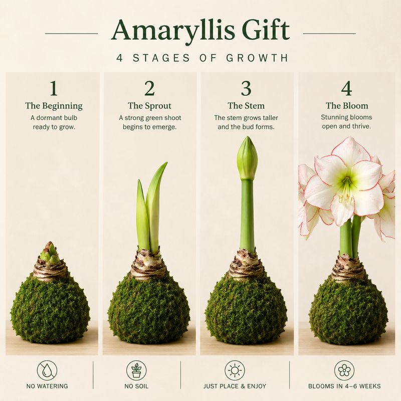 Crimson Edge Amaryllis Gift