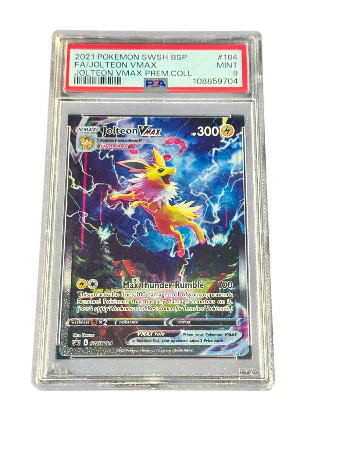 Jolteon Vmax swsh184 Promo PSA 9