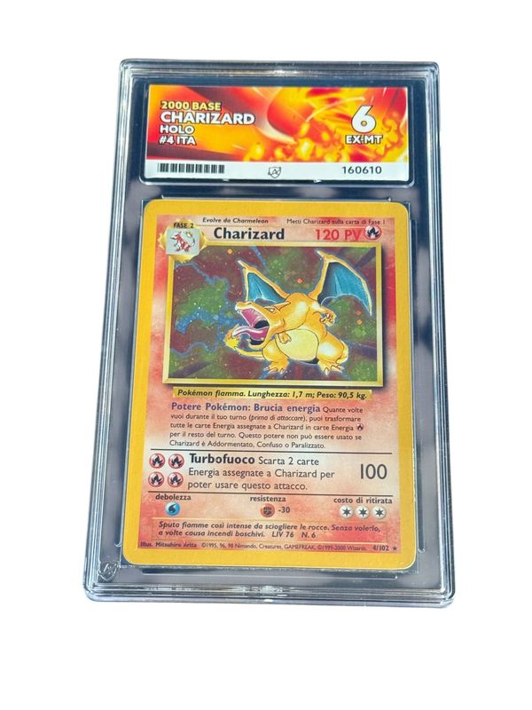Charizard Base Holo 1999 4/102 ACE 6 Italian