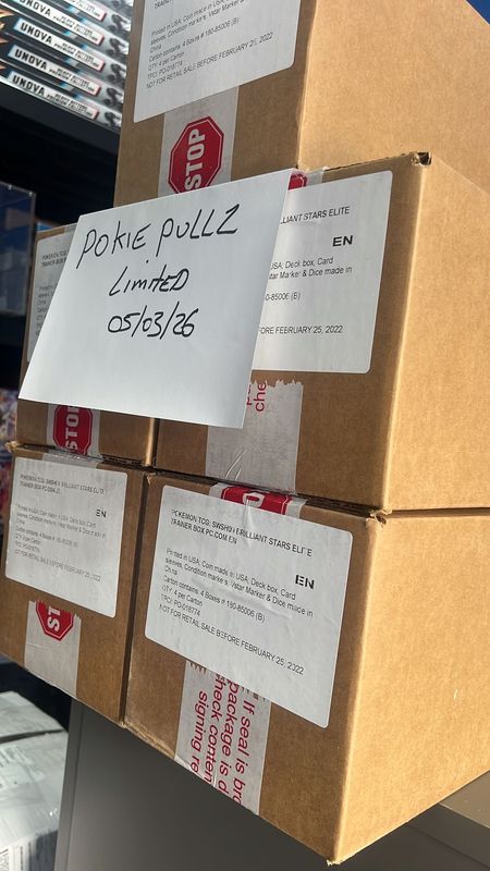 Sealed case of Pokémon Centre brilliant stars ETBS 4 ETB per case