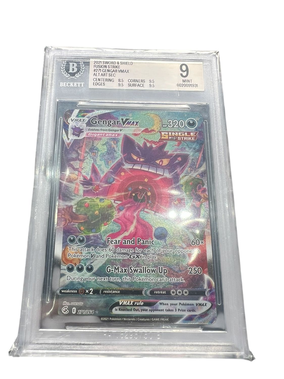 Gengar V Max 271/264 Beckett 9
