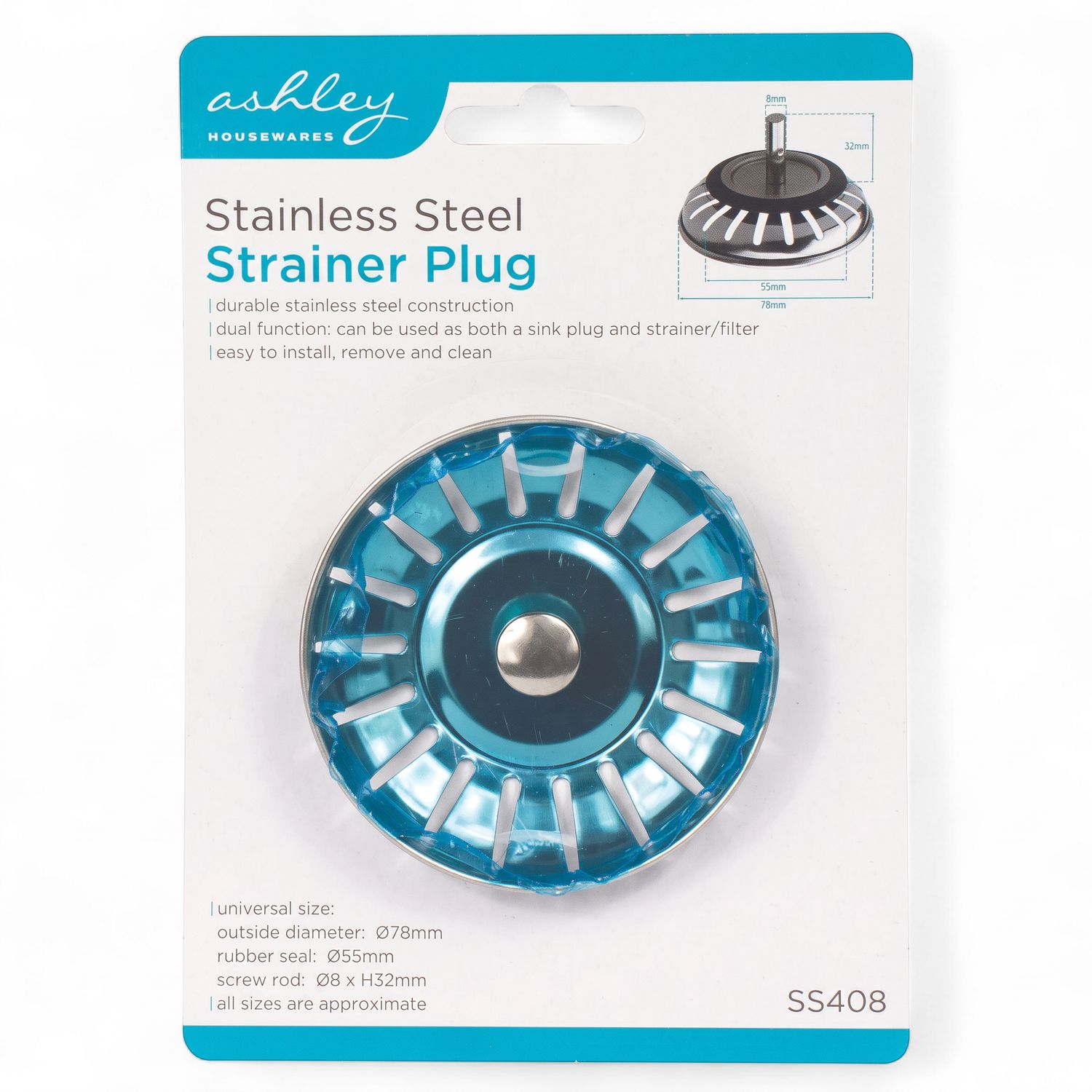Ashley Stainless Steel Strainer Plug
