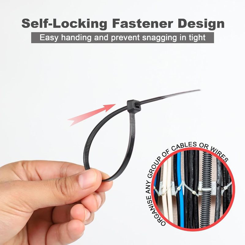 Dekton Cable Ties Black 100Pcs 4.8Mmx250Mm