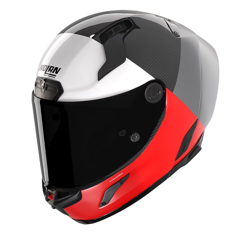 Casco Integrale NOLAN X-804 RS ULTRA CARBON BLOCCO - (Carbonio/Grigio Lava/Rosso/Bianco)
