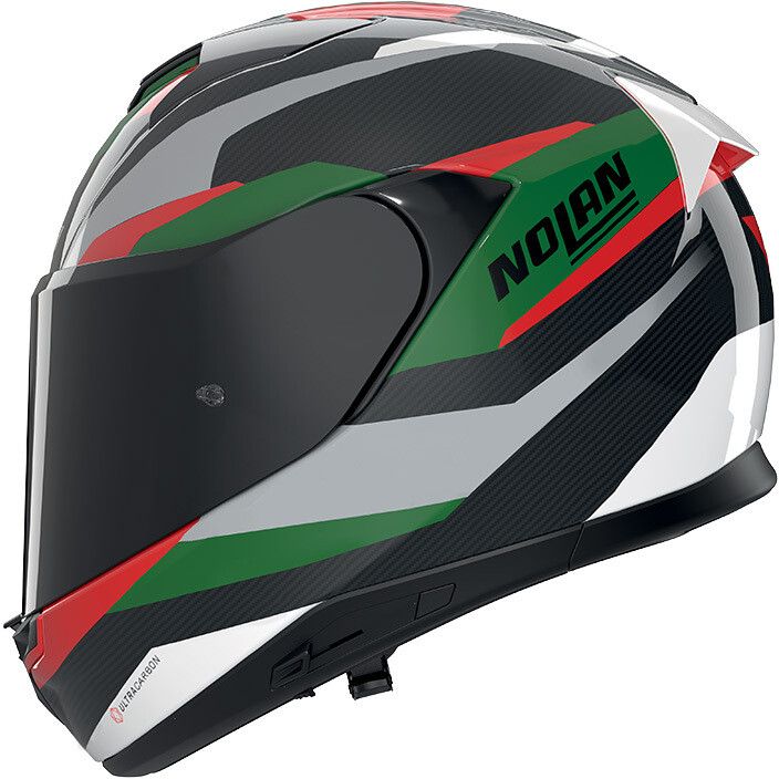 Casco Integrale NOLAN X-904 ULTRA CARBON CALIBRO - (Carbonio/Argento/Verde/Rosso)