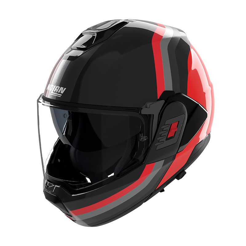 Casco Modulare Ribaltabile NOLAN N120-1 LINEO - (Nero/Rosso/Grigio)