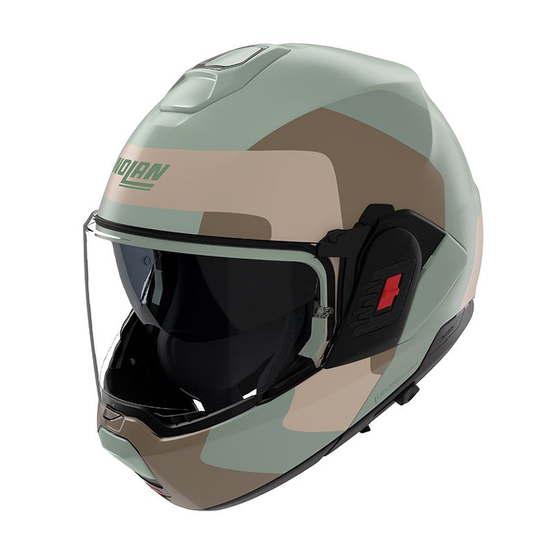 Casco Modulare Ribaltabile NOLAN N120-1 OMOCROMO - (Verde Grigio/Marrone/Sabbia)