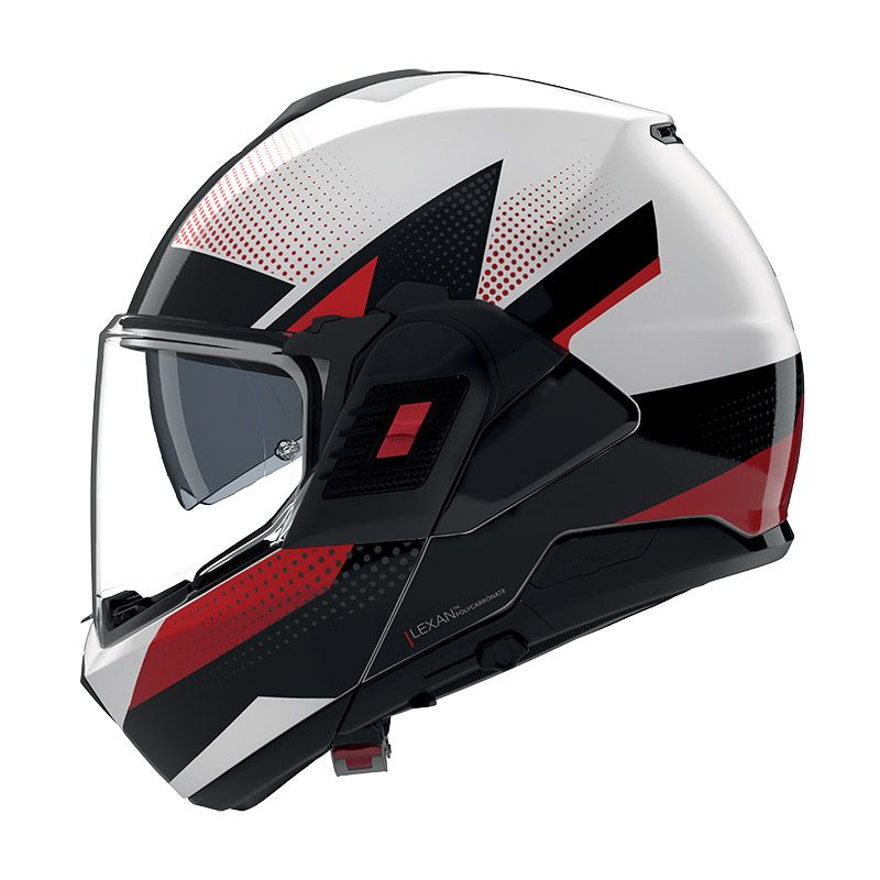 Casco Modulare Ribaltabile NOLAN N120-1 CICLONE - (Bianco/Nero/Rosso)