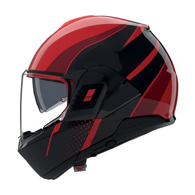 Casco Modulare Ribaltabile NOLAN N120-1 FLUENTE - (Rosso/Nero/Rosso Viscerale)