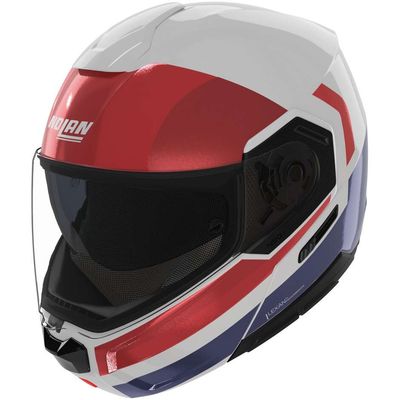 Casco Modulare NOLAN N90-3 ROBOTO - (Bianco/Rosso/Blu)