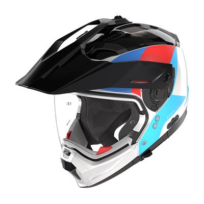 Casco Modulare NOLAN N70-2 X TURBINE - (Bianco/Nero/Blu/Rosso)