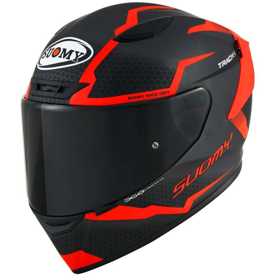 Casco Integrale SUOMY TRACK-1 REACTION - (Matt Anthracite/Red)